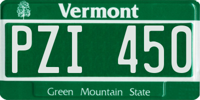 VT license plate PZI450