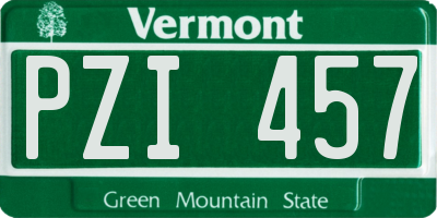 VT license plate PZI457
