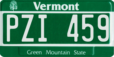VT license plate PZI459