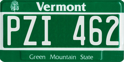 VT license plate PZI462