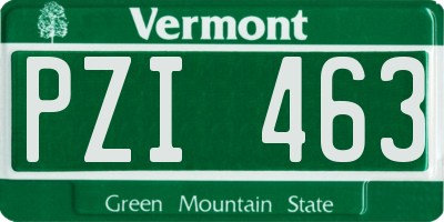 VT license plate PZI463