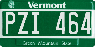 VT license plate PZI464