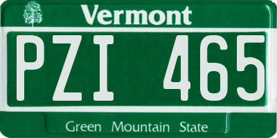 VT license plate PZI465