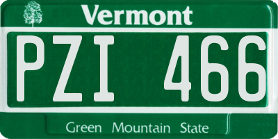 VT license plate PZI466