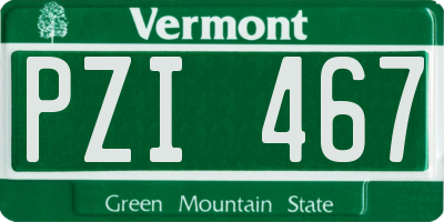 VT license plate PZI467
