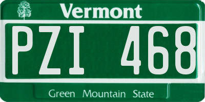 VT license plate PZI468