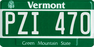 VT license plate PZI470
