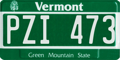 VT license plate PZI473