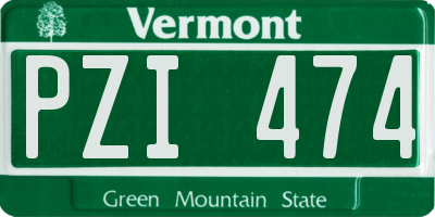 VT license plate PZI474