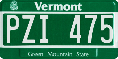 VT license plate PZI475