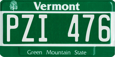 VT license plate PZI476