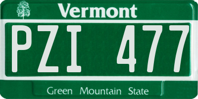 VT license plate PZI477