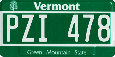 VT license plate PZI478