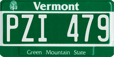VT license plate PZI479