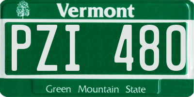 VT license plate PZI480