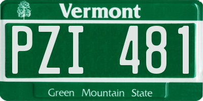 VT license plate PZI481