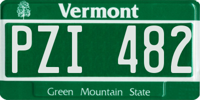 VT license plate PZI482
