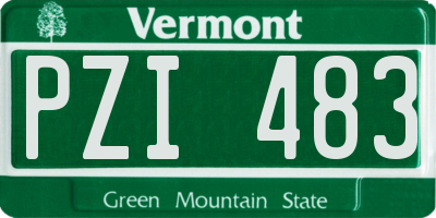 VT license plate PZI483