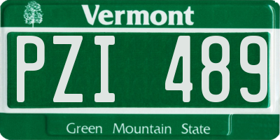 VT license plate PZI489