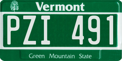 VT license plate PZI491