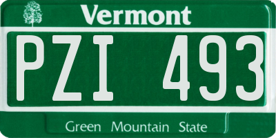 VT license plate PZI493