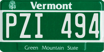 VT license plate PZI494