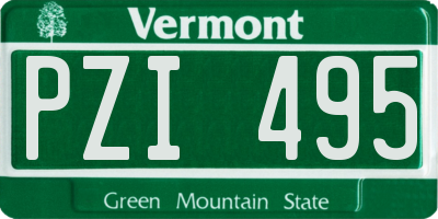 VT license plate PZI495