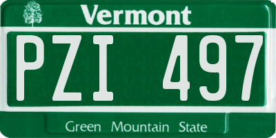VT license plate PZI497