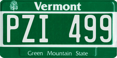 VT license plate PZI499