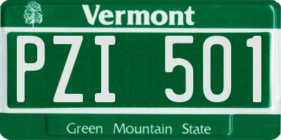 VT license plate PZI501