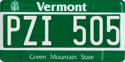 VT license plate PZI505