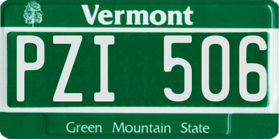 VT license plate PZI506
