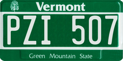 VT license plate PZI507