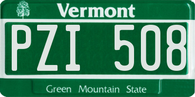 VT license plate PZI508