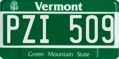 VT license plate PZI509