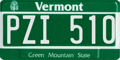 VT license plate PZI510