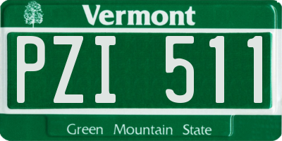 VT license plate PZI511