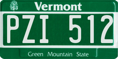 VT license plate PZI512