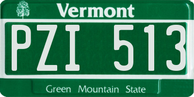 VT license plate PZI513