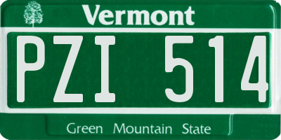 VT license plate PZI514