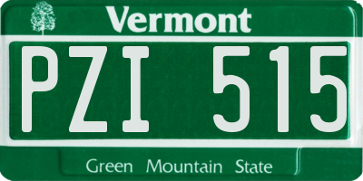 VT license plate PZI515