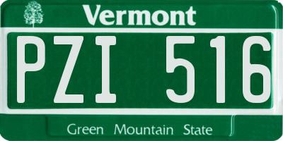 VT license plate PZI516
