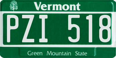 VT license plate PZI518