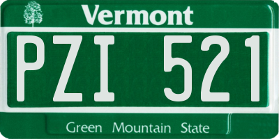 VT license plate PZI521