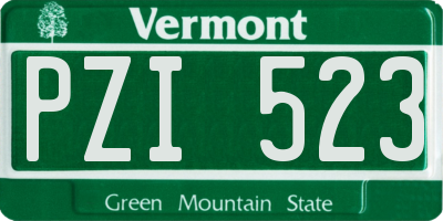 VT license plate PZI523