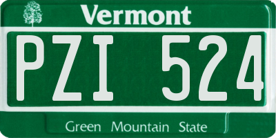 VT license plate PZI524
