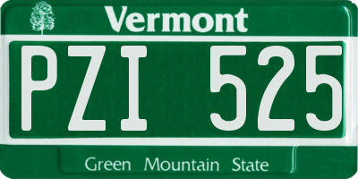 VT license plate PZI525