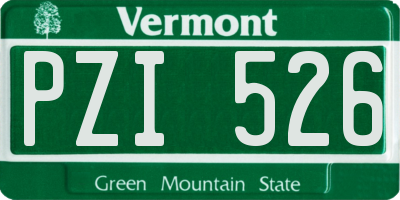 VT license plate PZI526