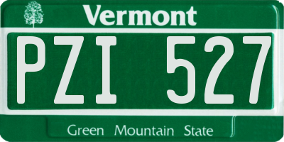 VT license plate PZI527