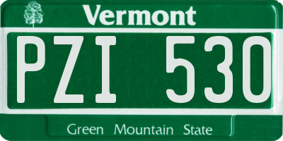 VT license plate PZI530